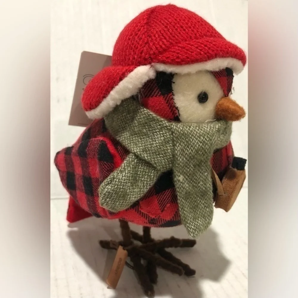 Target 2016 Wondershop Holiday Christmas Bird Styrofoam Scout green Scarf Plaid